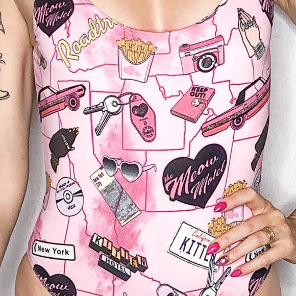 Lazer Kitten x Forever 21 Collab | Barbiecore One-Piece Bodysuit - Picture 2 of 7